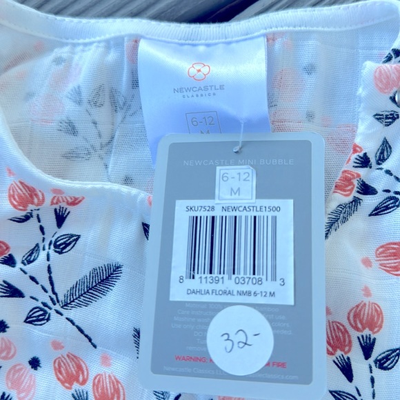 Baby Girl Romper Outfit Floral Bubble 6/12m NWT Bamboo Soft New Baby Shower Gift - Picture 3 of 5